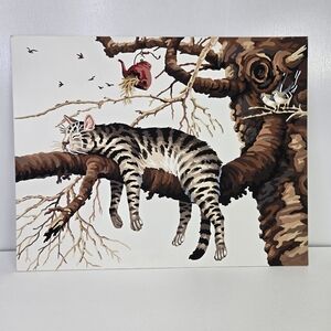 Charles Wysocki Too Pooped Paint By Number Finished Acrylic Painting 14x11 VTG